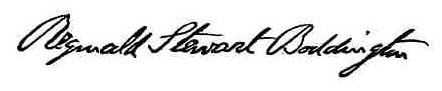 Signature of Reginald Stuart Boddington, b.1841